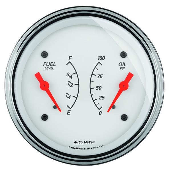 3-3/8" DUAL GAUGE, 100 PSI/240-33 Ω, ARCTIC WHITE